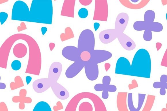 Download Abstract Floral Shapes Seamless Pattern - Shapes Collection
