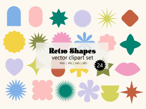 Download Retro Shapes Colorful Geometric Icons - Shapes Collection