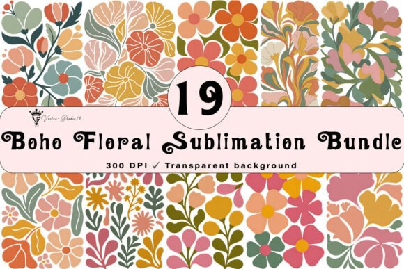 Download Boho Floral Sublimation PNG Bundle - Boho Collection
