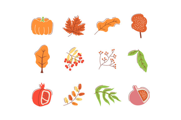 Download Autumn Bounty Flat Abstract Elements - Element Collection