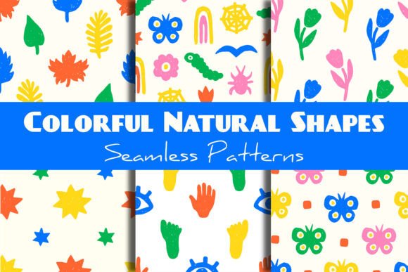 Download Colorful Natural Shapes Seamless Pattern - Natural shapes Collection