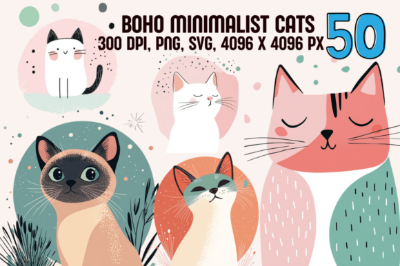 Download Boho Minimalist Cats - Boho Collection