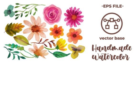 Download Watercolor Flower Elements Clipart - Element Collection