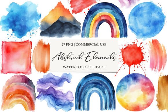 Download Watercolor Abstract Elements Clipart - Element Collection