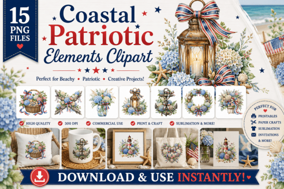 Download Coastal Patriotic Elements Clipart - Element Collection