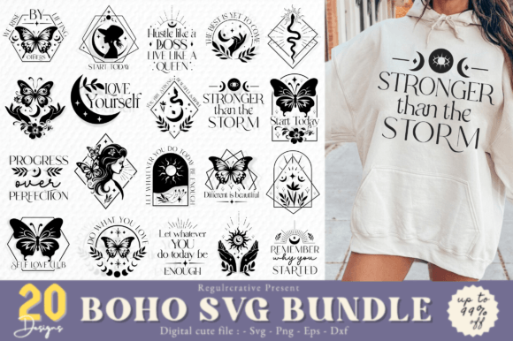 Download Boho Svg Bundle,floral Moon Svg - Boho Collection