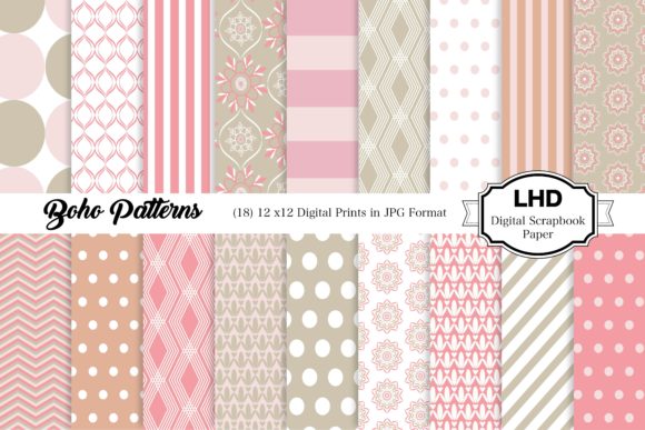 Download Boho Neutral Digital Paper Patterns - Boho Collection
