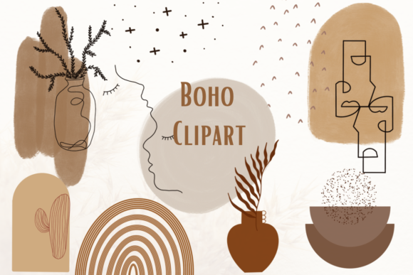 Download Boho Clipart 45 Elements Earth Tones - Boho Collection