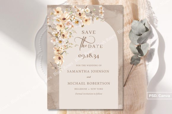 Download Boho Floral Botanical Neutral Save Date - Boho Collection
