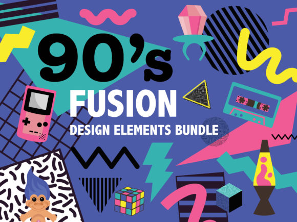Download 90s Fusion Design Elements - Element Collection