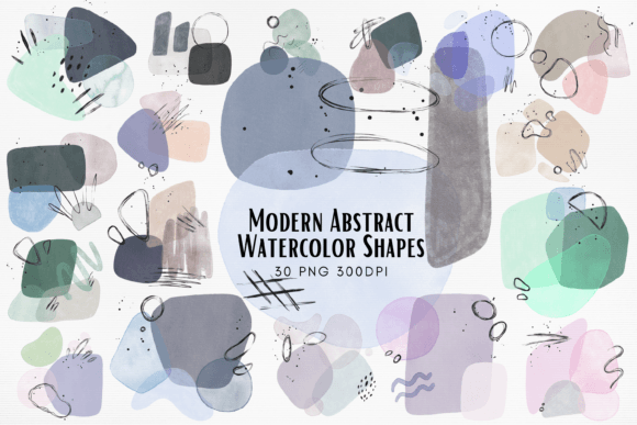 Download Modern Abstract Watercolor Shapes PNG - Shapes Collection