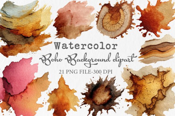 Download Watercolor Boho Background Clipart - Boho Collection