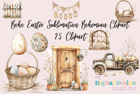 Download Boho Easter Sublimation Bohemian Clipart - Boho Collection