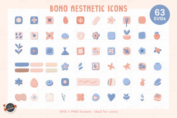Download 60 Boho Aesthetic SVG Icons - Boho Collection