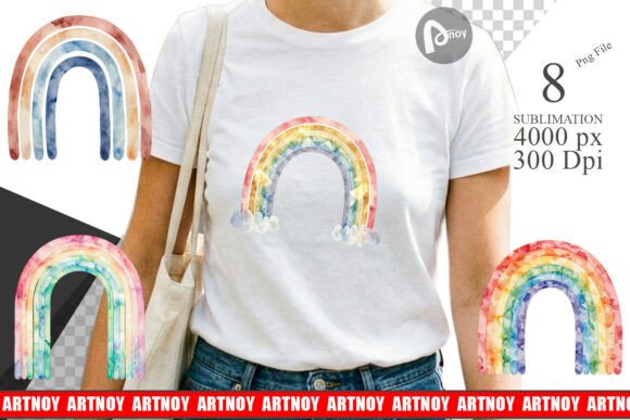 Download Abstract Boho Rainbow Sublimation PNG - Boho Collection