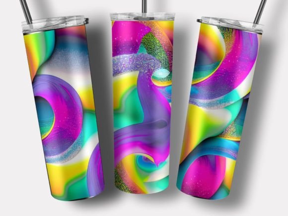Download Neon Rainbow Organic Shapes Tumbler Wrap - Shapes Collection