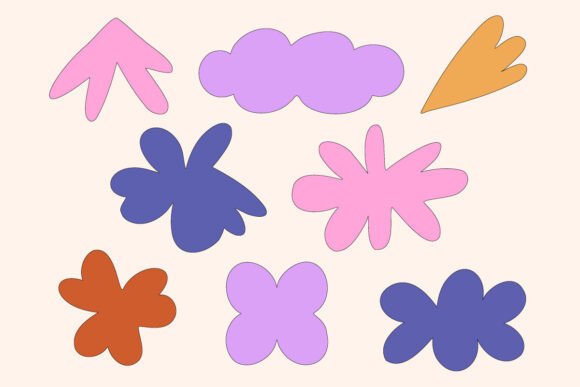 Download Hand Drawn Abstract Floral Shapes - Shapes Collection