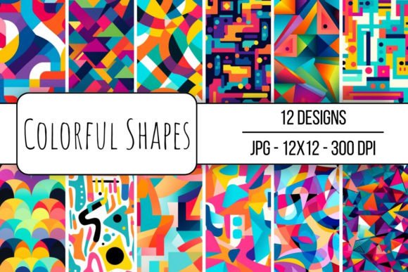 Download Colorful Shapes Seamless Pattern - Shapes Collection