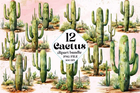 Download Boho Watercolor Cactus Clipart - Boho Collection
