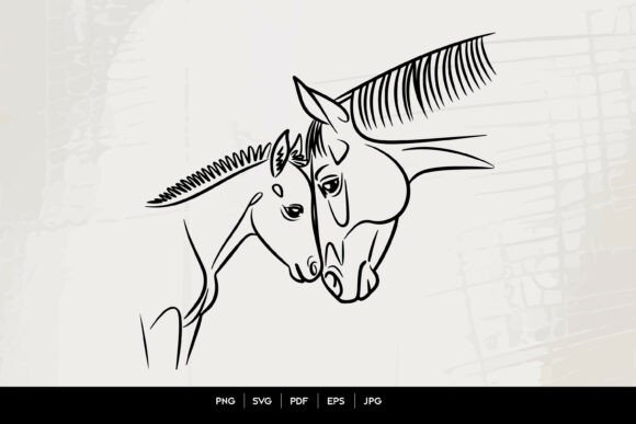 Download Horse Head Line Art Portrait - Premium Bundle