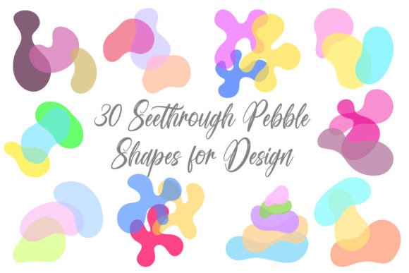 Download 30 Pebble Modern Art See Through Shapes - Shapes Collection