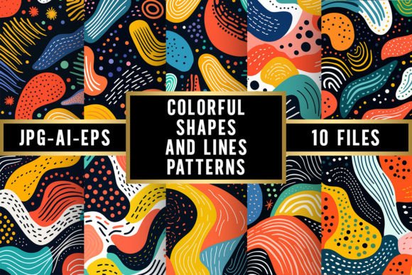 Download Colorful Shapes and Lines Patterns - Shapes Collection