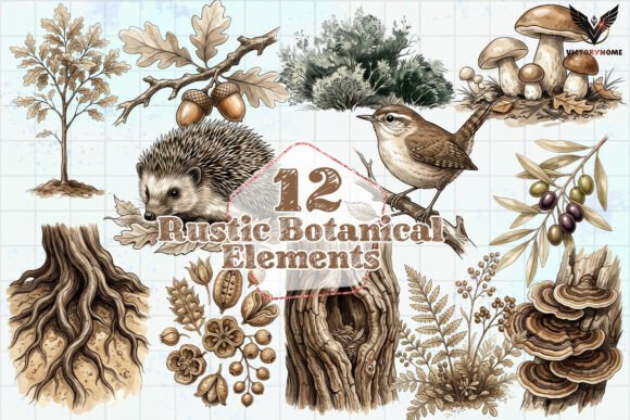 Download Rustic Botanical Elements PNG - Element Collection