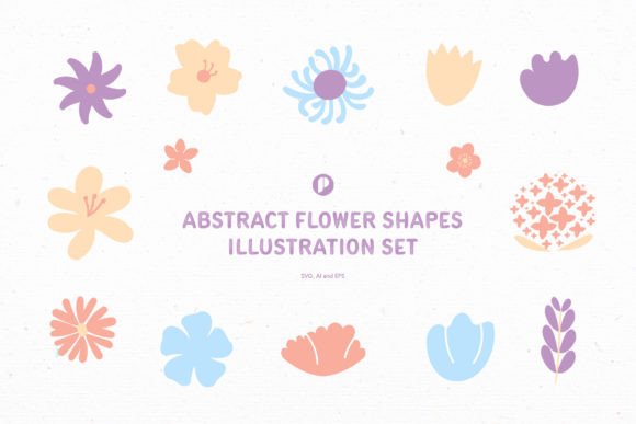 Download Abstract Flower Shapes Illustration Set - Shapes Collection