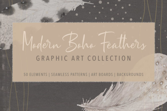 Download Modern Boho Feather Graphics Collection - Boho Collection