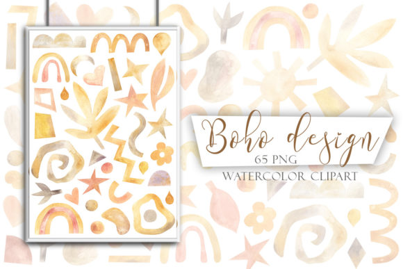 Download Watercolor Clipart for Boho Design - Boho Collection