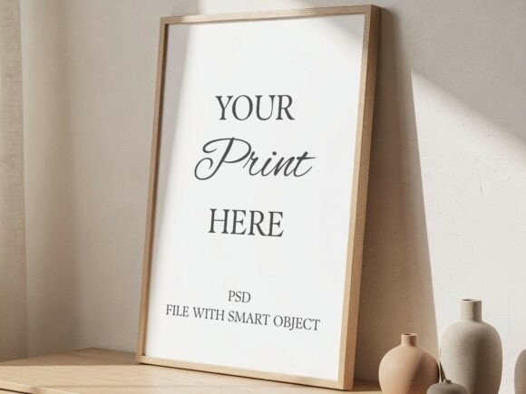 Download Leaning Frame Mockup Boho Poster Mockup - Boho Collection