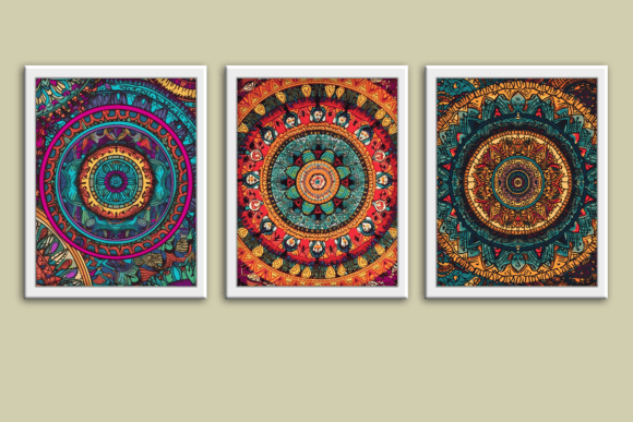 Download Boho Mandala Colorful Wall Art Prints - Boho Collection